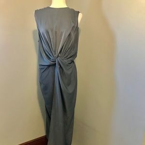 Midi length blue grey silky dress Modern Citizen